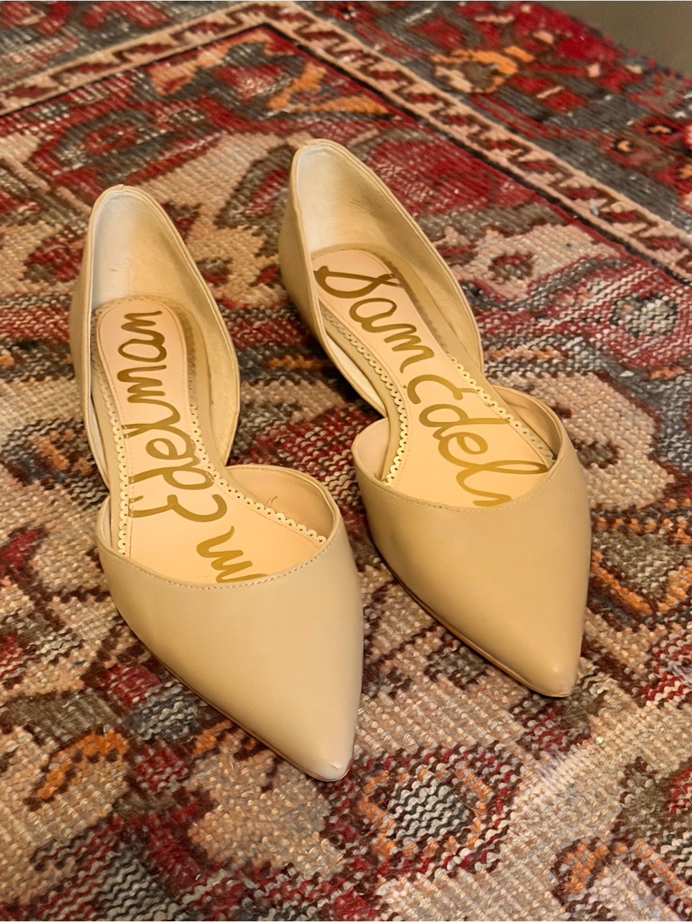 Sam Edelman Cream D'Orsay Pointed Toe Flats